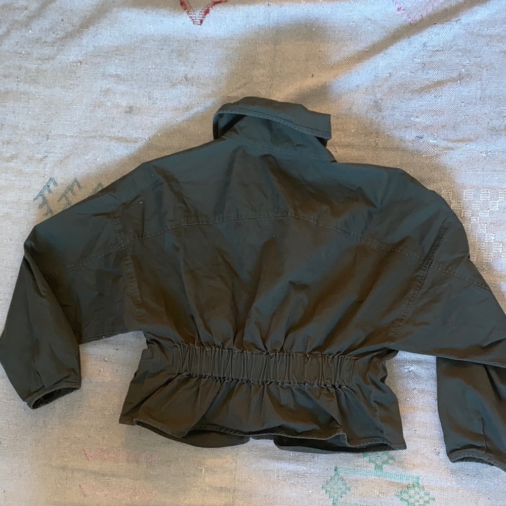 Anthropologie mare mare Dark Green cotton stretch Utility Jacket sz small - Picture 11 of 13